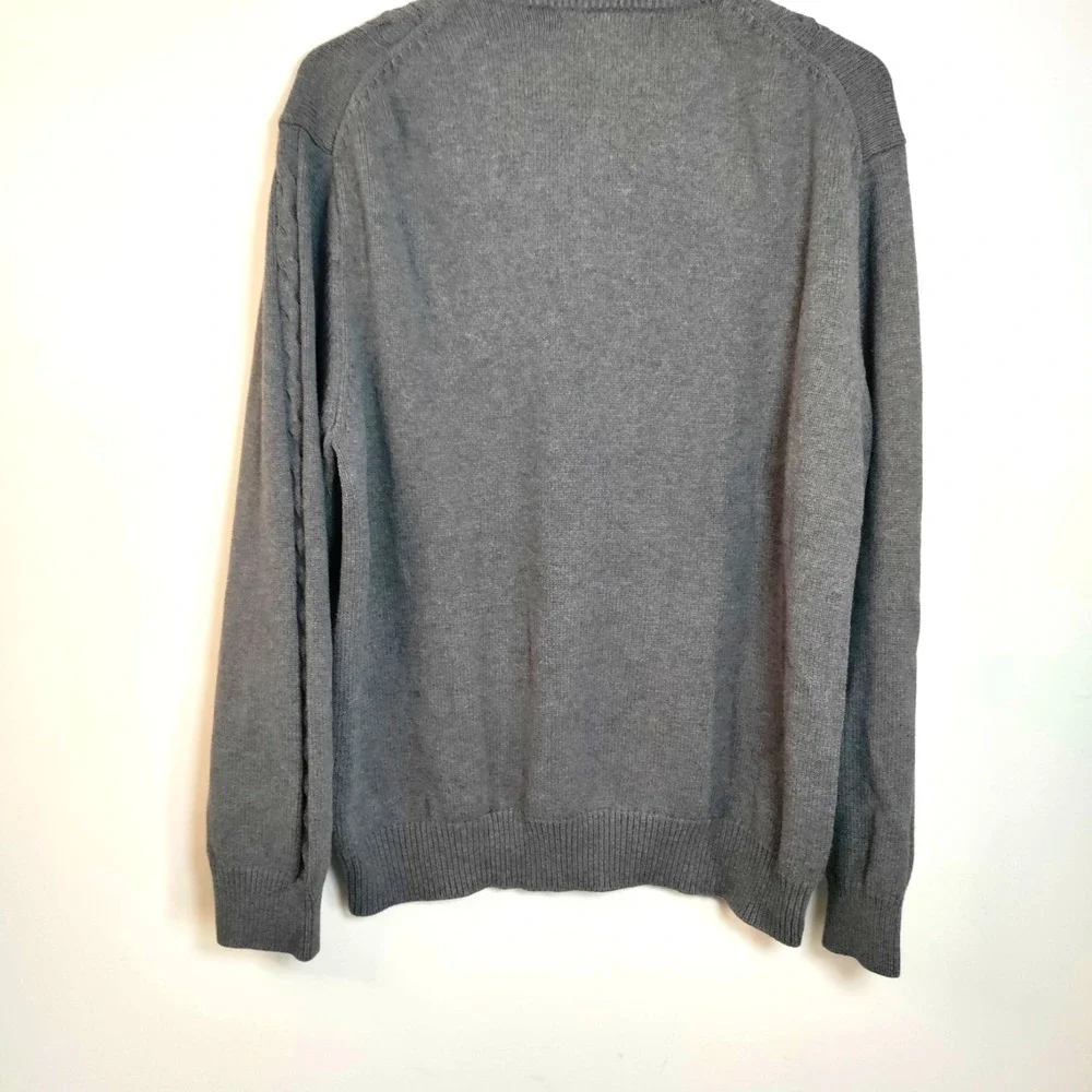 Marconi Gray Men‎ XL 1/4 Zip Cable Knit Sweater Pullover Fishing Outdoor Hunting